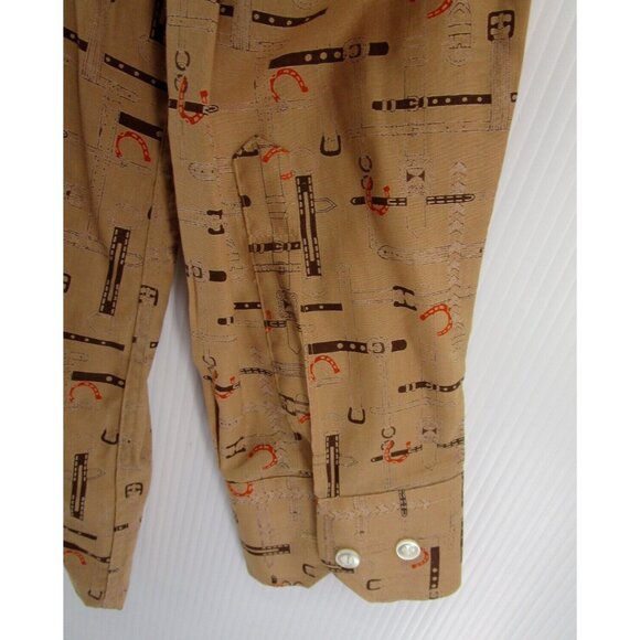 VINTAGE Gino Paoli Shirt Large Button Down Equestrian Horses 90s 80s - Picture 3 of 10